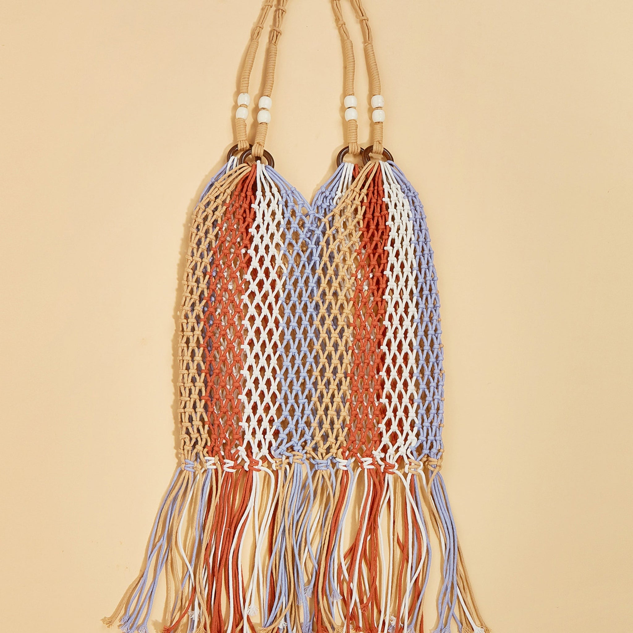 Fringe Net Rope Woven Shoulder Bag