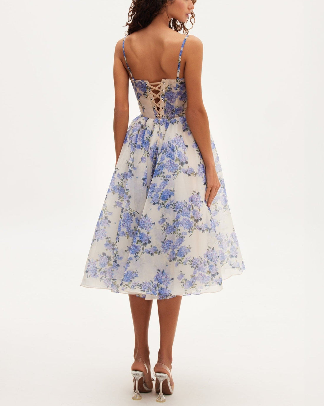 Azure Blossom Midi Dress