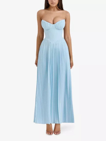 Blue ocean strapless Dress